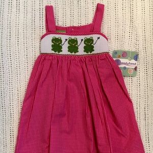 Candyland Smocked Frog sundress - NWT